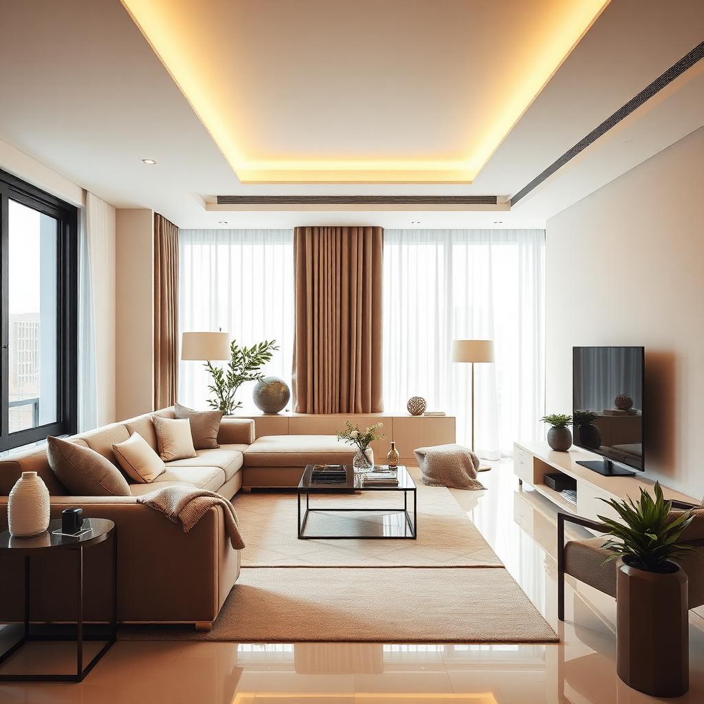 Living de apartamento limpio